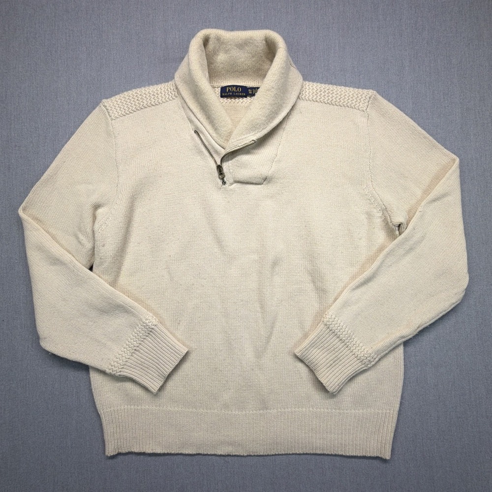 Polo‎ Ralph Lauren Men's Shawl Neck Sweater XL Lambs Wool Italian Yarn